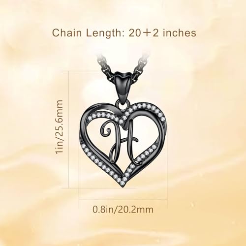 INFUSEU Unique Initial Necklaces for Women Girls Small Heart Letter Jewelry, Meaningful Personalized Gifts - style: H