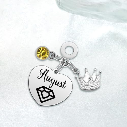 Birthday Gifts for Women Birthstone Charms for Bracelets Necklaces Jewelry Gift for Mom Wife Daughter Granddaughter Niece Sister Girlfriend - color: August