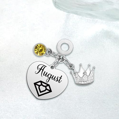 Birthday Gifts for Women Birthstone Charms for Bracelets Necklaces Jewelry Gift for Mom Wife Daughter Granddaughter Niece Sister Girlfriend - color: August