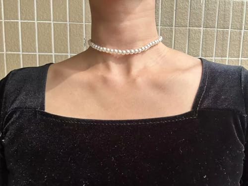 MOMOCAT Lace Choker Necklace for Women Bridal 90s Gothic Tatoo Choker Collar Kawaii Chocker Necklace Flower Ribbon Lolita Accessories - color: white and black