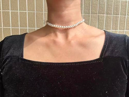 MOMOCAT Lace Choker Necklace for Women Bridal 90s Gothic Tatoo Choker Collar Kawaii Chocker Necklace Flower Ribbon Lolita Accessories - color: white and black