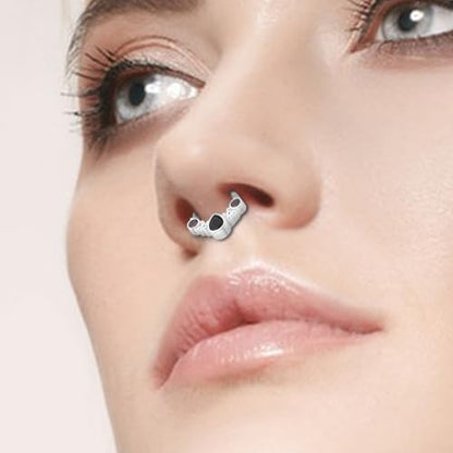 15PCS 14K Gold Plated Nose Rings Studs Set for New Piercing Beginners - color: 3pcs-Silver-septum rings
