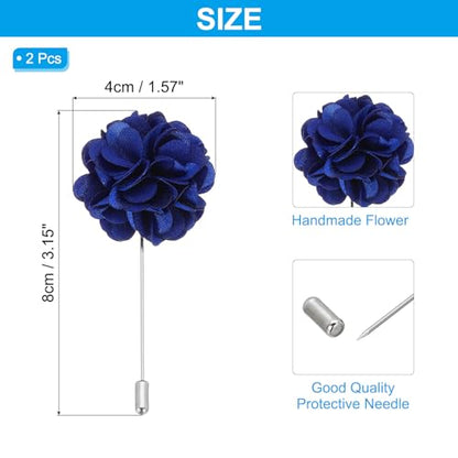 PATIKIL Flower Boutonnieres Pin, Lapel Pin for Men Camellia Flower for Suit Wedding Graduation Anniversary Graduation Outfit Accessories - color: Blue
