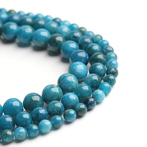 Natural Stone Beads Blue Apatite 6mm Polished Round Smooth Gemstone Beads for Jewelry Making 15 Inch(Blue Apatite,6mm) - color: Blue Apatite, size: 6mm