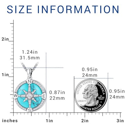 Compass Necklace for Women Men 925 Sterling Silver Pendant Urn Necklaces for Ashes Picture Locket Necklace Anchor Necklace Viking Necklace Crystals CZ Moonstone Abalone Shell Turquoise Compass Jewelry - color: Q-C-Compass Picture Locket, style: Locket