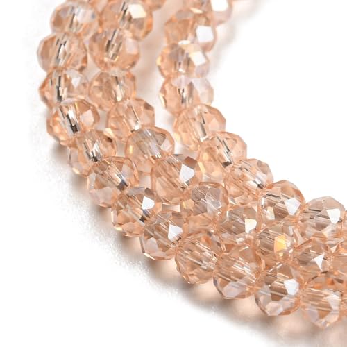 1110pcs Faceted Rondelle Glass Seed Beads 3x2mm Mini Crystal Loose Spacer Beads for DIY Friendship Bracelet Necklace Beading Craft Jewelry Making Ornament, Pink - color: Pink