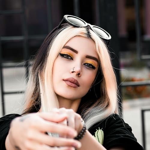 10Pcs Gold Nose Ring Hoop 18G/20G Clicker Nose Hoops Hypoallergenic Stainless Steel Nose Piercings Jewelry Gold Nose Jewelry Septum Helix Cartilage Lip Body Piercings for Women Men 7mm 8mm 9mm 10mm 12mm - color: Gold and Silver-18G
