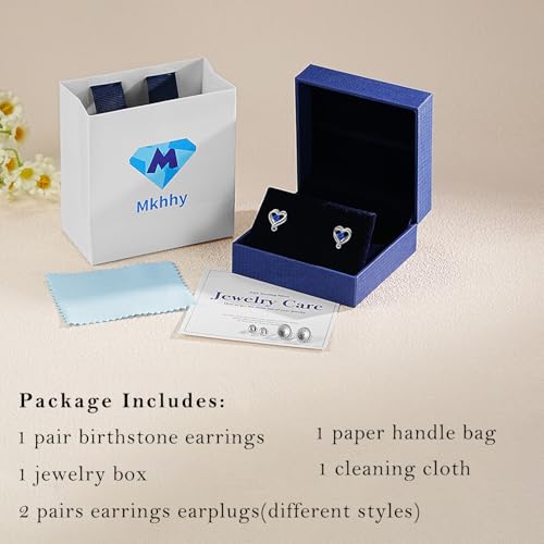 Infinity Heart Birthstone Earrings for Women Wife S925 Sterling Silver Anniversary Birthday Gift Ideas for Wife Girlfriend Her Presents for Mom Daughters