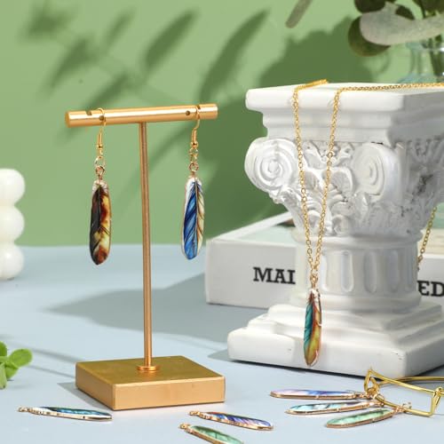 40Pcs/20 Pairs Feather Charms for Jewelry Making 10 Style 1.5 in | Vintage Bohemian Wing Pendants, Plumage Charms, Bracelets Necklace Earrings Keychains Dreamer Catcher, DIY Craft Supplies - style: Feather