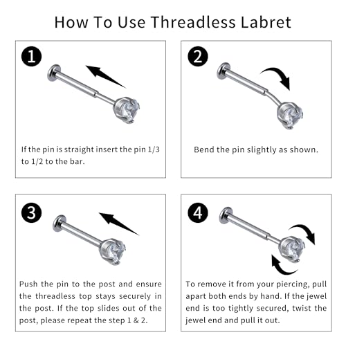 1PC ASTM F136 Titanium Mini Threadless Flat Back Stud 18G 6mm 8mm for Conch Helix Flat Tragus Labret - color: Triangular Cluster - Tit