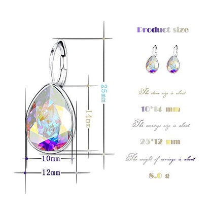 Xuping Jewelry Huggies Crystal Teardrop Earrings for Women Clear Crystals Leverback Silver Earring Fashion Party Jewelry Gifts - color: Multi