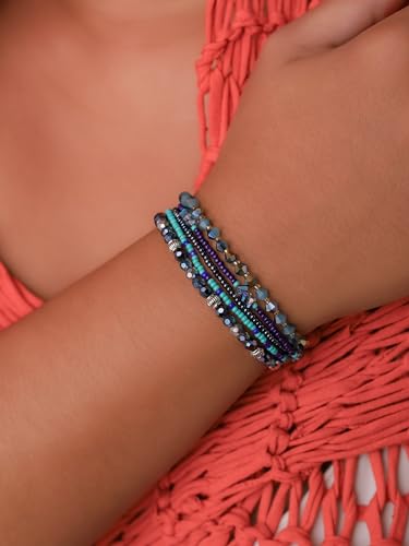 Bohemian Bead Stacked Bracelet, Vintage Multi-Layer Bracelet, Gift for Her - style: Bracelet R21-007