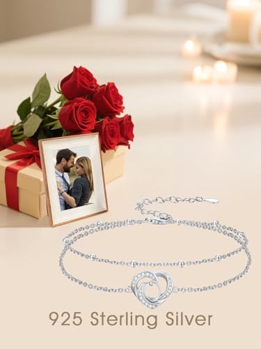 Dorunmo Initial Anklet 925 Sterling Silver Letter A-Z Layered Heart Anklet Beach Jewelry Birthday Gifts for Women - color: O