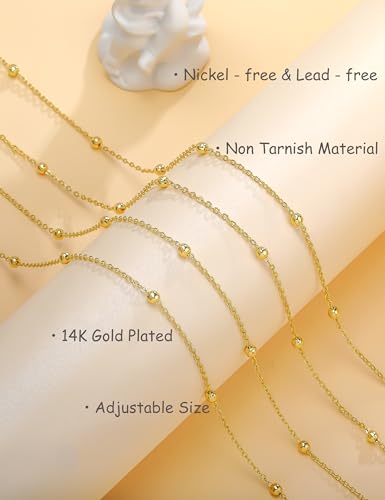 Waist Chain for Women Belly Chain Waist Beads Body Chain | 14K Gold Plated Chain Belts, Waterproof Non Tarnish Body Jewelry, Dainty Sexy Gift for Her, Layered Summer Beach Accessories - style: beaded