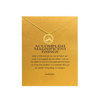 Baydurcan Friendship Anchor Compass Necklace Good Luck Elephant Pendant Chain Necklace with Message Card Gift Card - style: Mountain