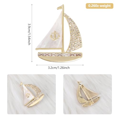 SYWDUDUCLT Fashion Elegant Brooches for Women Brooch, Suitable For Party And Daily Wear On Many Occasions - style: Sailboat