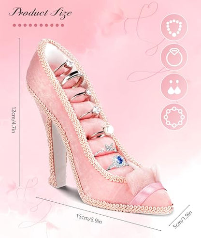 Jewelry Display Stand, Earring Necklace Ring Holder, Model Dress High heeled Shoes Earring Necklace Ring Jewelry Holder Stand Display (Pink) - color: Pink