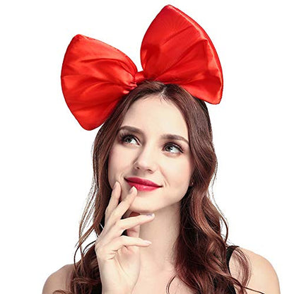 ZTL Women Huge Bow Headband Hairband Hair Hoop Accessories Party Props - color: Red