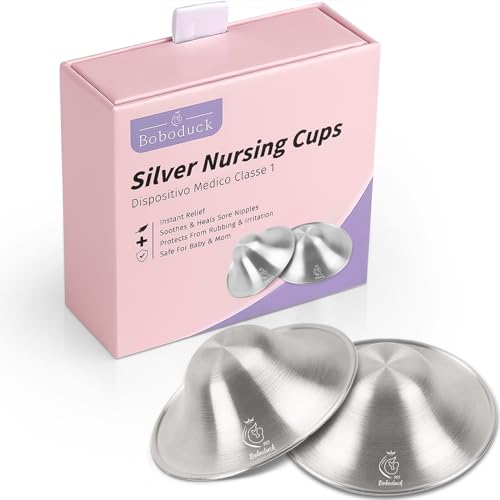 Boboduck Nipple Shields for Nursing Newborn - 925 Silver Nursing Cups Protect Your Nursing Nipple, Newborn Must Haves Nipple Pads, Nipple Covers Protector for Breastfeeding (Standard Size) - size: Standard