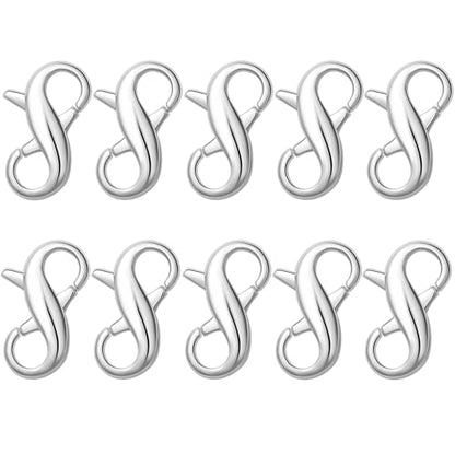 Stainless Steel Lobster Clasp,Lobster Clasp Necklace Extender, Bracelet Connector for DIY Jewelry Repair, Gold,Silver (10pcs Silver) - color: 10pcs silver