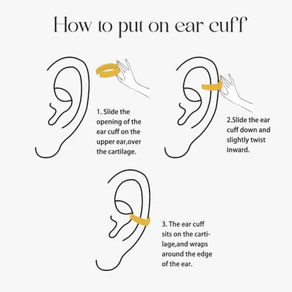 Gold Ear Cuff Earring for Women 14K Gold Plated Cubic Zirconia Non-Pierced Clip on Cartilage Chunky Ear Cuffs Hypoallergenic Jewelry - style: cz triple