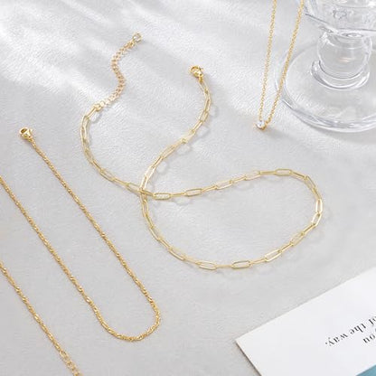 CHESKY Gold Layered Necklaces Set, 14K Gold Plated Paperclip Chain Stack | 3 Pcs Dainty Layering Necklaces, Gold CZ Pendant Necklace Trendy Jewelry Gift for Women Daily Wear - style: CZ-gold
