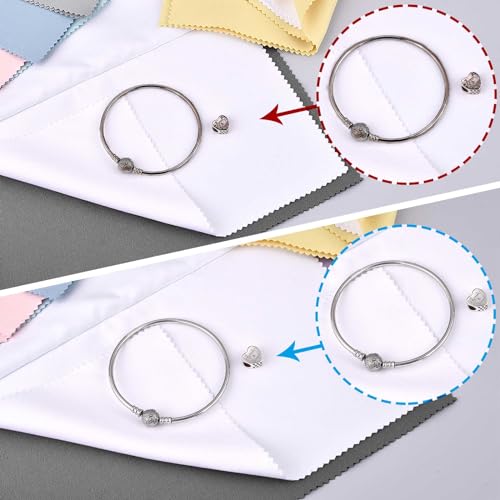 SEVENWELL Silver Polishing Cloth, 4PCS Large Jewelry Cleaning Cloths | Dual-Layer Cleaning, 10" × 12" Large Size, Reusable, Helps Remove Tarnish, Restores Shine, Jewelry Care - color: 4pcs Dark Gray