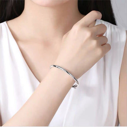 925 Sterling Silver Bracelet Plated Cuff Bangle Bracelet Fashionable Multi-layer Cross Wire Bangle Bracelet Open Adjustable Wide Cuff Bracelet for Teen Girls Fashion Jewelry - color: 01
