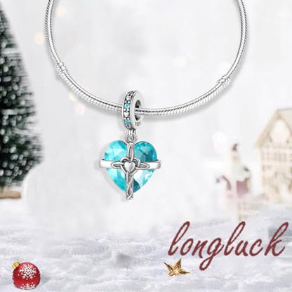 Birthstone Charms 925 Sterling Silver Heart Charms for Bracelets and Necklaces Birthday Day Christmas Gifts For Women - color: L-December