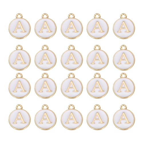 MECCANIXITY Pendants Letter Charm Initial Charm Double Sided Alphabet for DIY Necklace Bracelet Earrings Jewelry Making - style: Modern