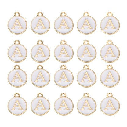 MECCANIXITY Pendants Letter Charm Initial Charm Double Sided Alphabet for DIY Necklace Bracelet Earrings Jewelry Making - style: Modern