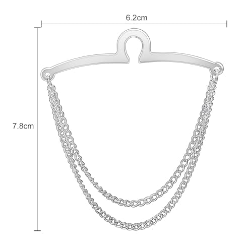Yoursfs Tie Chains for Men Gold and Sliver Tie - style: Silver with Double Collar Chain
