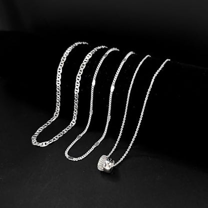 Airmb Gold Layered Necklaces for Women 14k Gold Plated Dainty Stackable Choker Necklaces for Women Trendy Layering Chain Cute Pendant Necklace Set Gold Jewelry for Women - color: 3PS-Two Rondelle-Silver