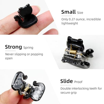 Mistofu 12PCS Mini Cat Hair Claw Clips, Acrylic Hair Clips for Women | Trendy Small Non-Slip, Aesthetic Acetate Clips for Girls & Women ,Cute Kawaii Classic Hair Claw - color: small cat 2