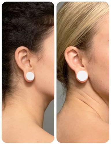 Ears Gauges Tunnels Plugs for Women Solid Silicone Ear Gauge Stretching Kit 8G to 1" (3MM- 25MM) Expander Stretcher Plug Earrings for Piercing Jewelry for Women (Black White Flesh) - color: 8g to 1", White