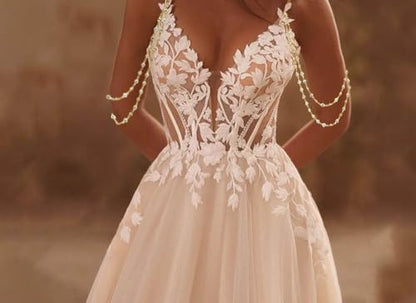 Pearl Arm Chain Wedding bridal Shoulder Jewelry Layered Prom Party Body Jewelry for Slide Dress Costume Accessory - color: Rhinestone-1 Piece