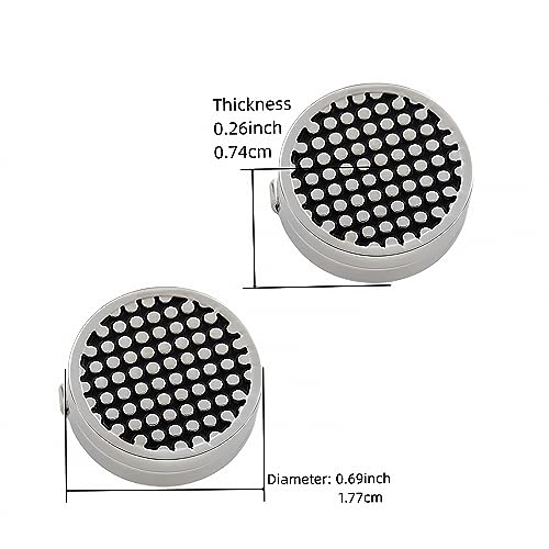 Mens Button Covers Tuxedo Shirt Cufflinks Alternative | Fake cufflinks and alternative fashion jewelry accessories for mens formal business dress shirts suits and groomsmen - color: A black Silvery
