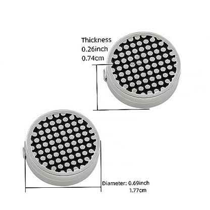 Mens Button Covers Tuxedo Shirt Cufflinks Alternative | Fake cufflinks and alternative fashion jewelry accessories for mens formal business dress shirts suits and groomsmen - color: A black Silvery