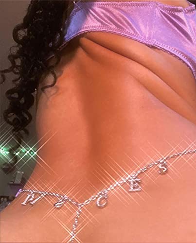 Women Sexy Rhinestone Waist Body Chain Crytal Sexy Letter Pendant Belly Waist Chain T-string Thong Body Jewelry - color: Pisces Letter