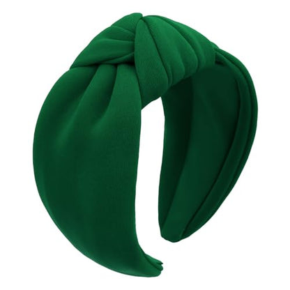 YISSION Green Knotted Headband Wide Headbands for Women Non Slip Head Band Fashion Top Knot Hairband Hair Accessories for Women Girls - color: Green