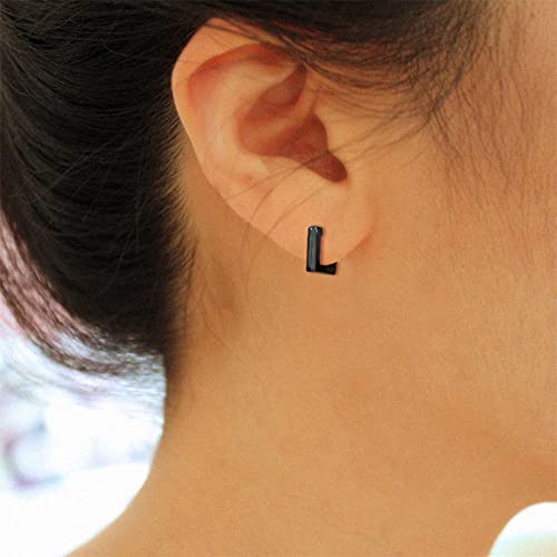 2 Pairs 14K Gold Plated Minimalist Hoop Earrings Small Dainty Geometric Square and Rectangle Huggies Hoops for Girls Women Gift, gold, silver and black - color: Black