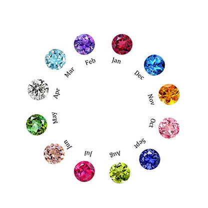 EVERLEAD Locket Necklace, DIY Floating Round Locket Pendant, Living Floating Memory Necklace for Women Friendship Necklace Memory Nostalgic - style: birthstones