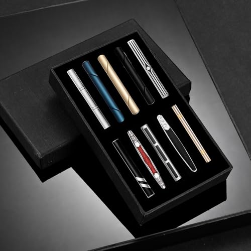 wynameleri Tie Pins for Men Silver Black 3 Pcs 10 PCS Short Tie Clip Set 2.3, 2.4 Inch Business Shirt Necktie Pinch for Men - color: B0310018