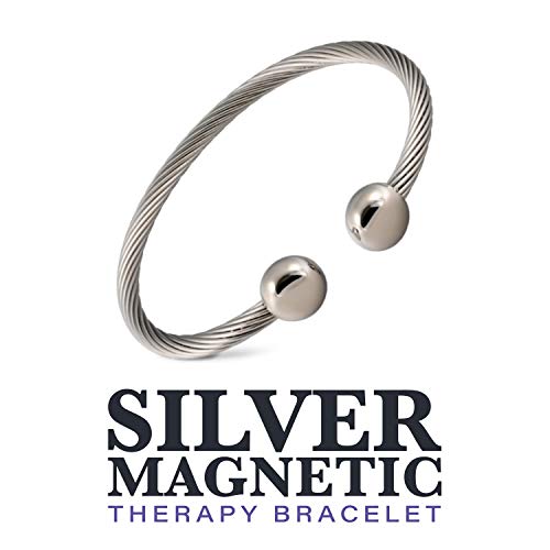 Twisted Stainless Steel Magnetic Therapy Bracelet High Power Magnets, For Men and Women - size: Medium - Wrist Size 6.75" - 7.5"