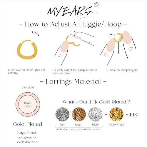Women Gold Earrings Huggie Hoop Cubic Zirconia 14K Gold Plated Small Simple Hypoallergenic Everyday Jewelry - style: Heart