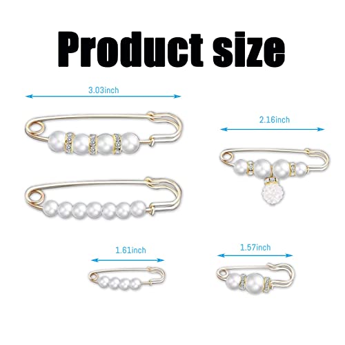 Fashion Pearl Brooch, Sweater Shawl Pearl Pin, Elegant and Fashionable | Enhance your Temperament, Suitable for a Variety of Occasions to Wear, White - color: White