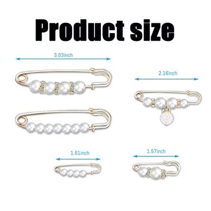 Fashion Pearl Brooch, Sweater Shawl Pearl Pin, Elegant and Fashionable | Enhance your Temperament, Suitable for a Variety of Occasions to Wear, White - color: White