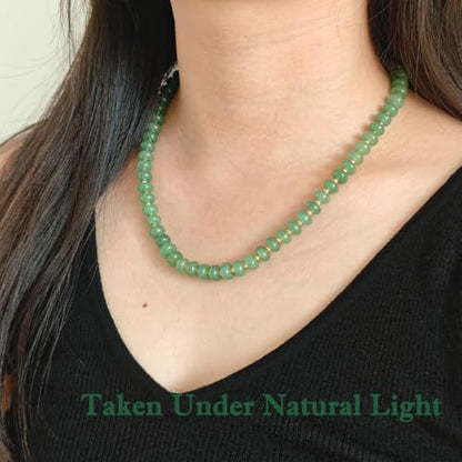 Boho Gemstone Beaded Necklace for Women – Colorful Natural Stone Choker 18K Solid Heart-Shaped Pendant, Summer Beach Jewelry - color: Green Aventurine