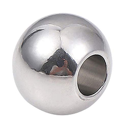Stainless Steel Spacer Beads 8x6mm Round Loose Charm Caps Beads for DIY Jewelry Making 50pcs with 3mm Hole - color: 8x6mm 3mm