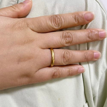 3mm Stainless Steel Classical Plain Stacking Band Statement Wedding Promise Ring For Women - color: Gold